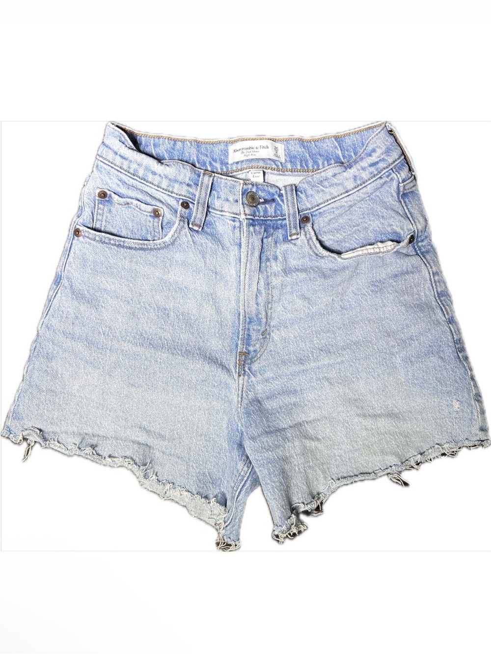 Abercrombie & Fitch Curve Love The Dad Short High Rise Jean Shorts 26/2